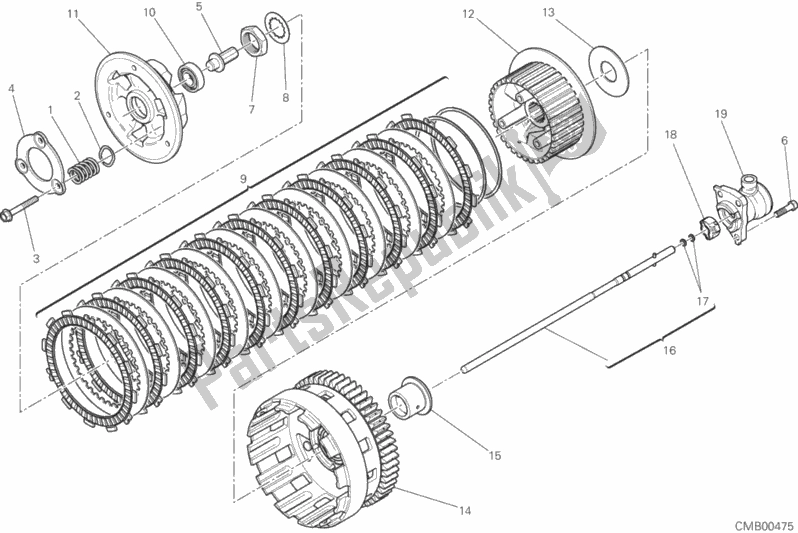 All parts for the Clutch of the Ducati Diavel Xdiavel S Thailand 1260 2018